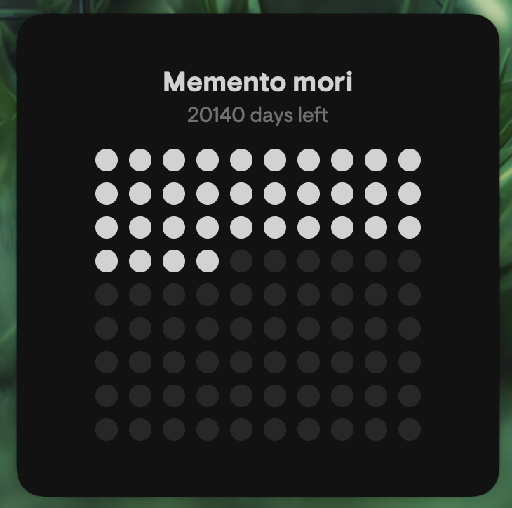 memento mori 20140 days left